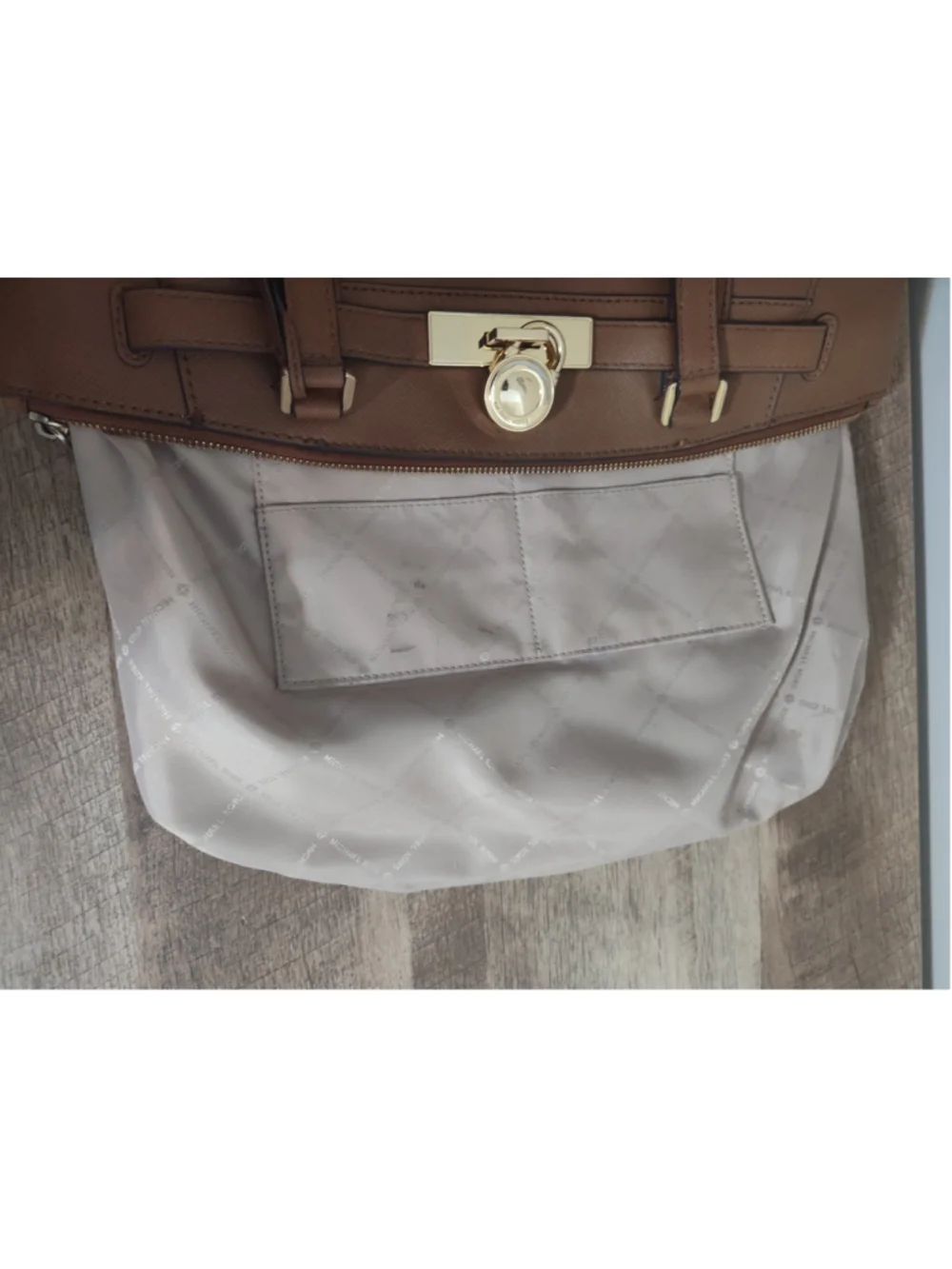 Women's Michael Kors Brown Gold Tote Bag One Size